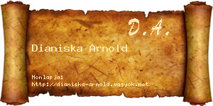 Dianiska Arnold névjegykártya